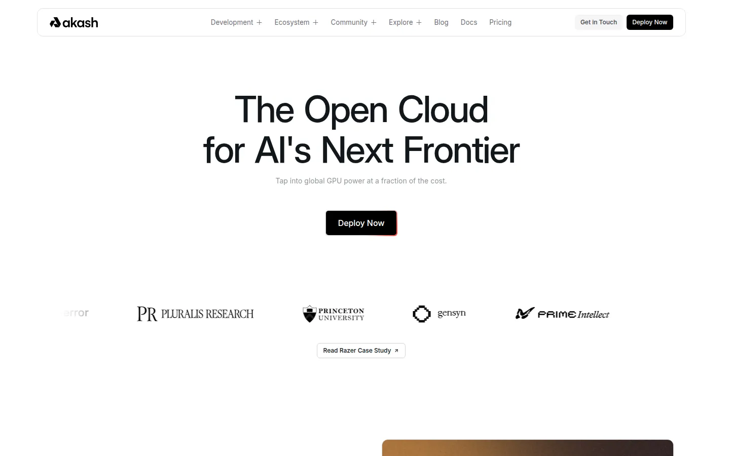 Screenshot: Akash Network homepage