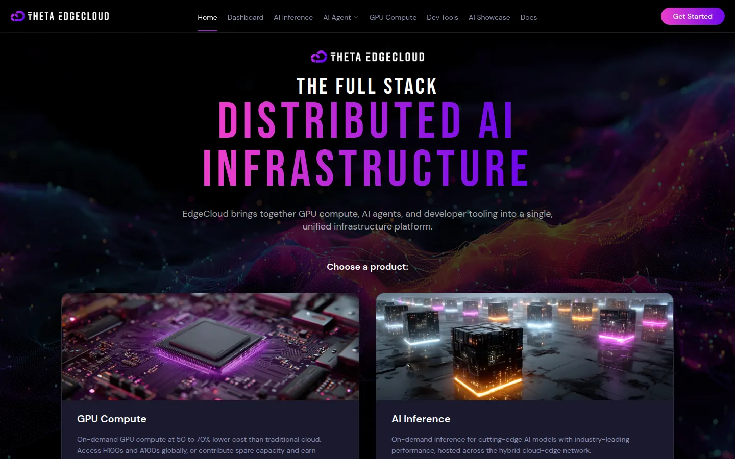 Screenshot: Theta EdgeCloud homepage