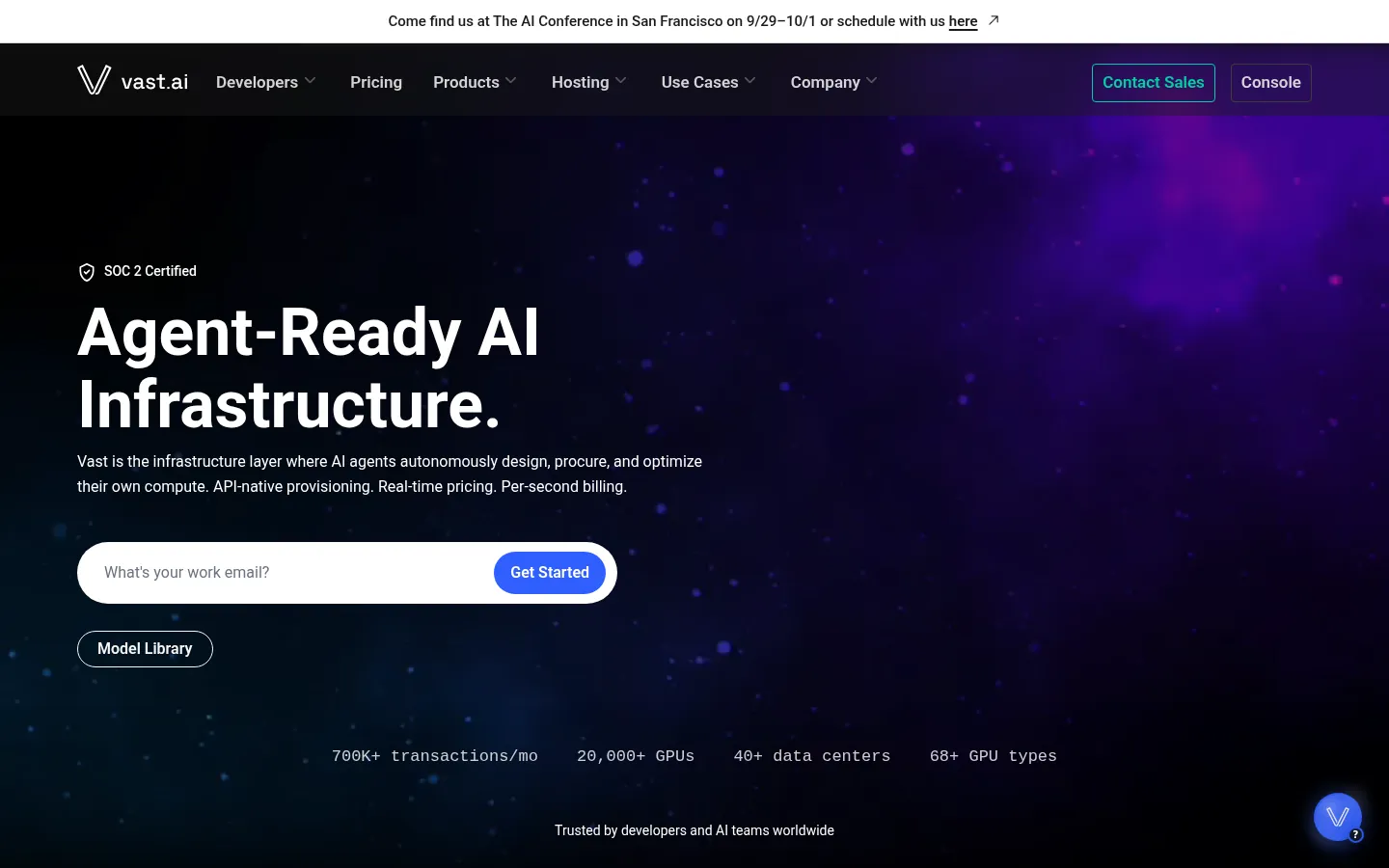 Screenshot: Vast.ai homepage